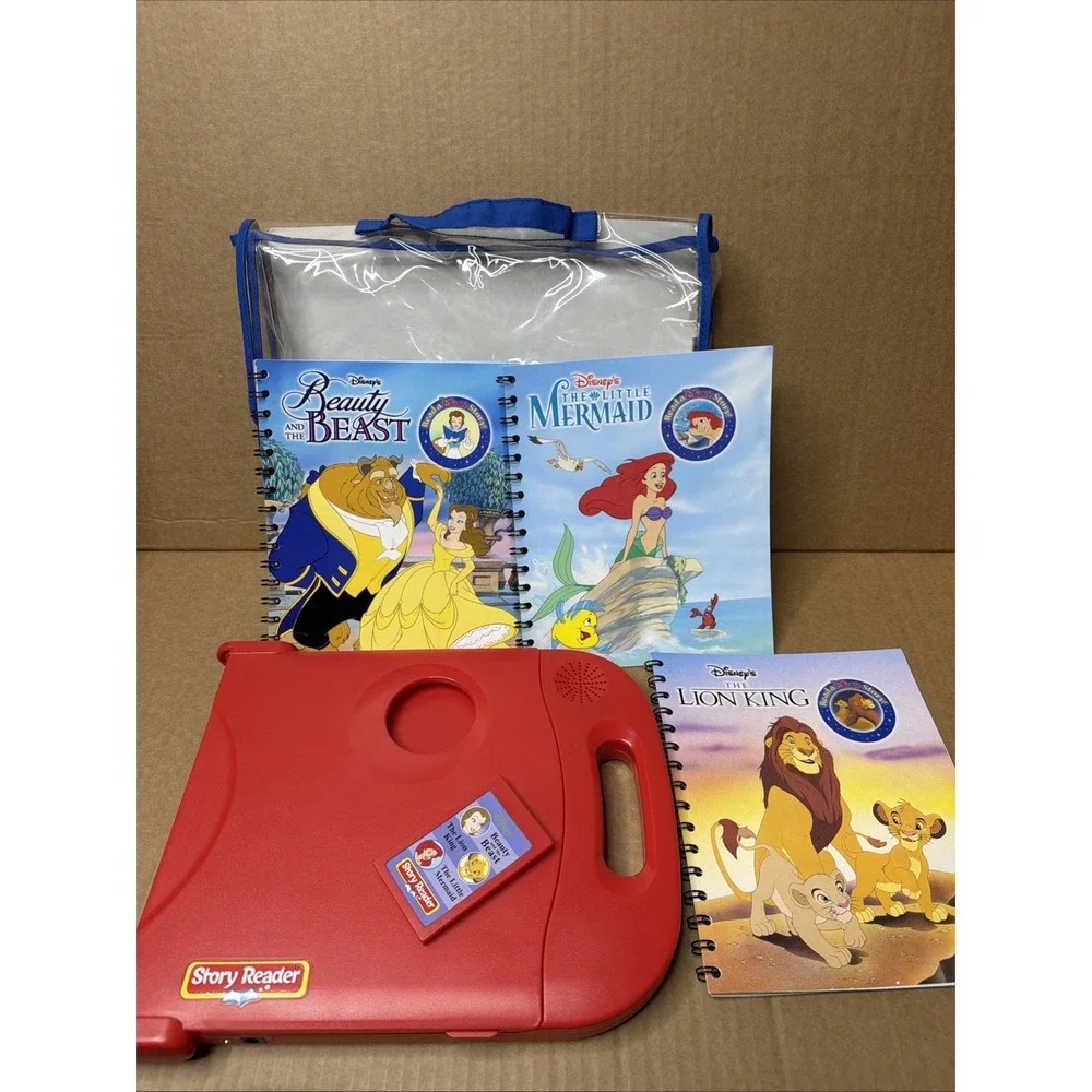 STORY READER with DISNEY Books and Cartridge read along toy 2003 GUC
